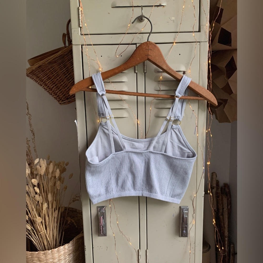 Gray Seamless Ring Longline Bralette - image 3